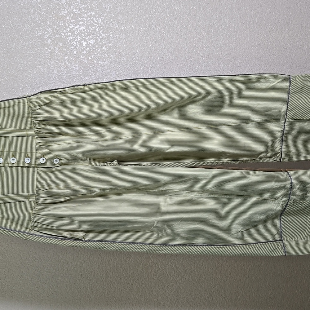 Free People Green Striped Wide-Leg Pants